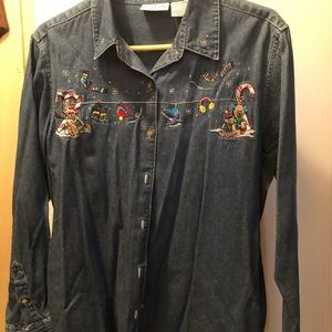 Denim Christmas shirt